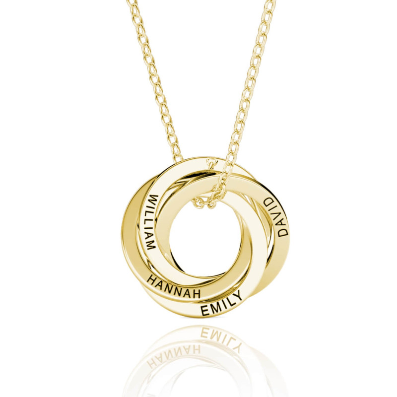 Four-ring Russian ring necklace for a 40th birthday gift