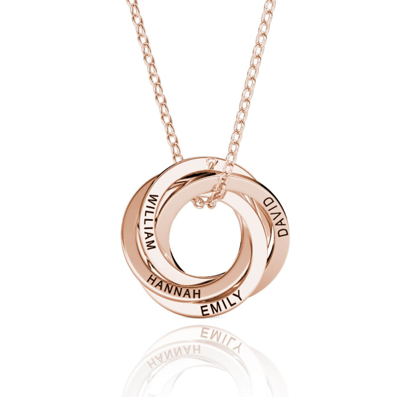 Four-ring Russian ring necklace for a 40th birthday gift