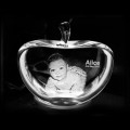 Apple Crystal Baby Photo Engraving Apple-shaped crystal with baby photo engraving