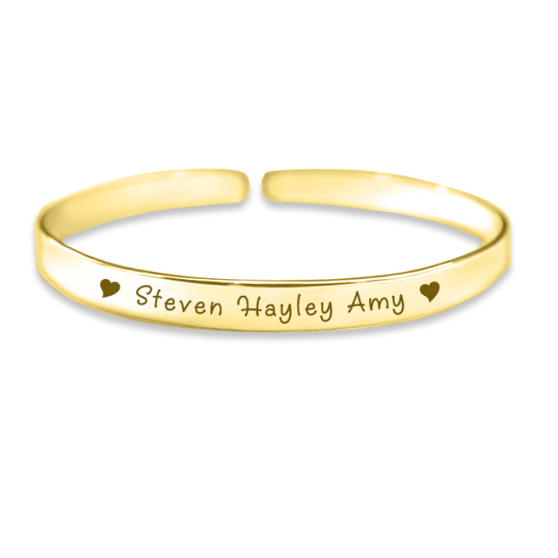Personalised 8mm Endless Bangle Personalised 8mm endless bangle in a gold-coloured finish