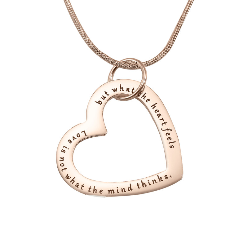 Always in My Heart Necklace - Rose Gold View Personalised Always in My Heart rose gold necklace product view