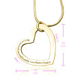 Always in My Heart Pendant - Measurement View Measurement view of the Personalised Always in My Heart pendant in gold finish