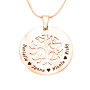 Personalised BFS Family Tree Necklace - 18ct Rose Gold Plated
