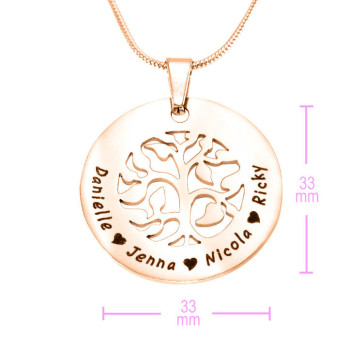 Personalised BFS Family Tree Necklace - 18ct Rose Gold Plated Personalised BFS Family Tree Necklace - 18ct Rose Gold Plated