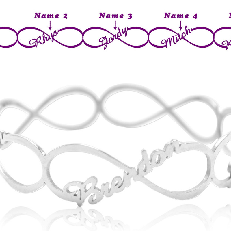 Personalised single infinity bangle