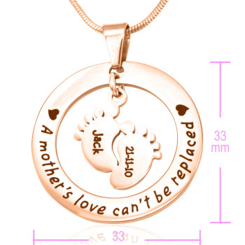 Personalised Cant Be Replaced Necklace - Single Feet 18mm - 18ct Rose Gold Personalised Cant Be Replaced Necklace - Single Feet 18mm - 18ct Rose Gold