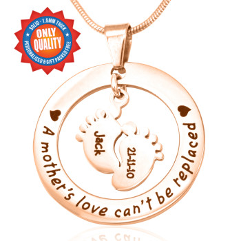 Personalised Cant Be Replaced Necklace - Single Feet 18mm - 18ct Rose Gold