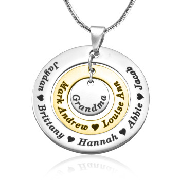 Personalised Circles of Love Necklace - TWO TONE - Gold Silver