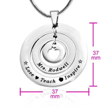 Personalised Circles of Love Necklace Teacher - Sterling Silver Personalised Circles of Love Necklace Teacher - Sterling Silver