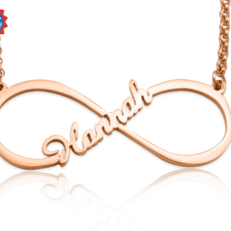 Personalised Single Infinity Name Necklace in Rose Gold Personalised single infinity name necklace in rose gold plating