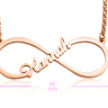 Infinity Name Necklace Size Reference Size reference image for the rose gold infinity name necklace