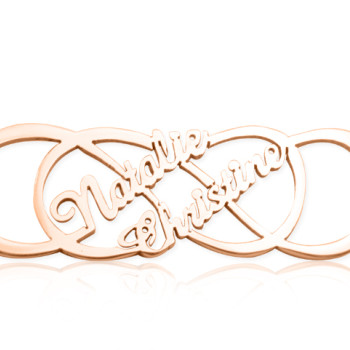 Personalised Infinity X Infinity Name Necklace - 18ct Rose Gold Plated
