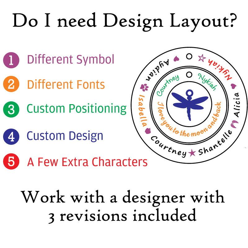 Personalised infinity bangle design layout