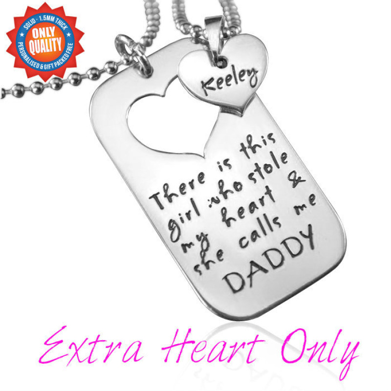 Silver Personalised Additional Stolen Heart Detail Silver Personalised Additional Stolen Heart jewellery detail