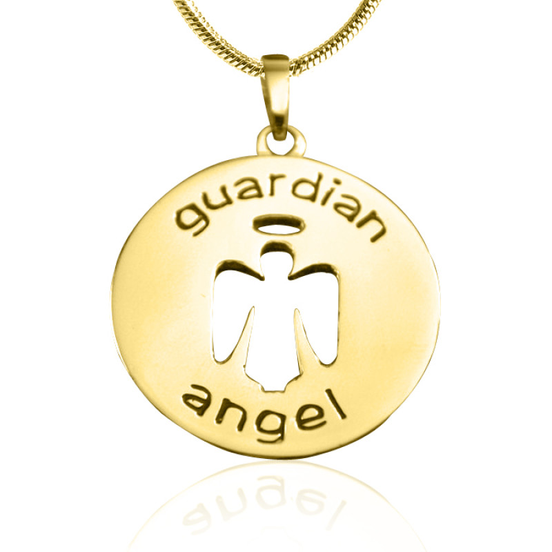 Personalised Guardian Angel Necklace Personalised guardian angel pendant necklace in gold finish