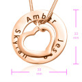 Personalised Heart Washer Necklace - Rose Gold Personalised heart washer necklace in rose gold plated finish