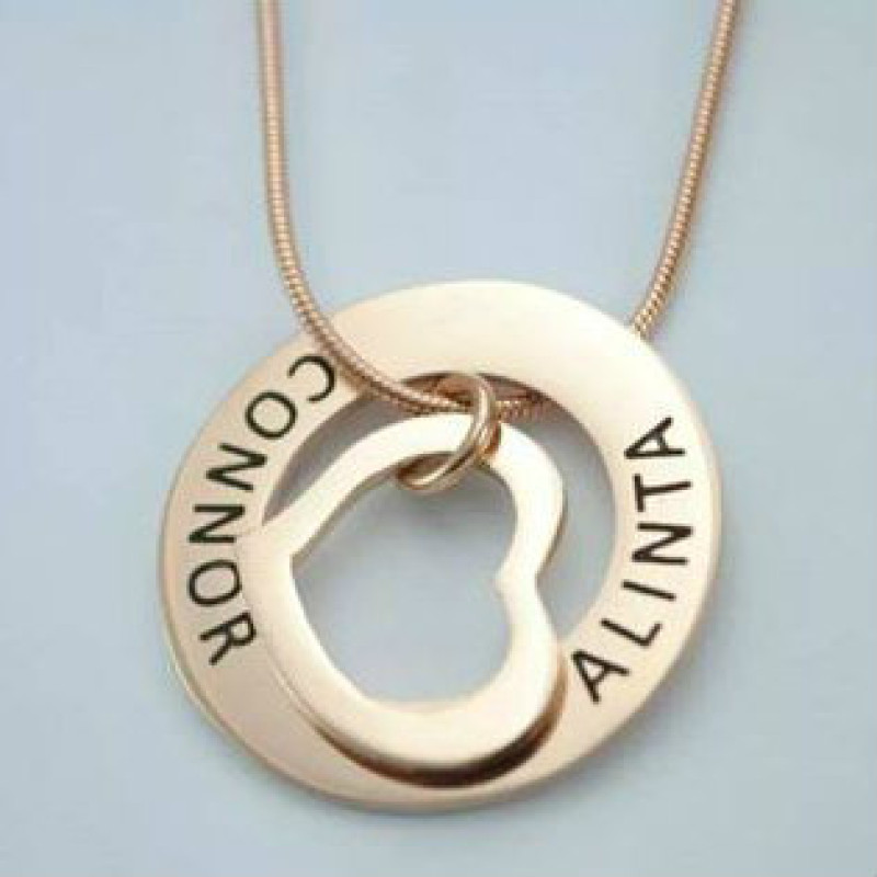 Personalised Heart Washer Necklace by Neatie Personalised heart washer necklace by Neatie