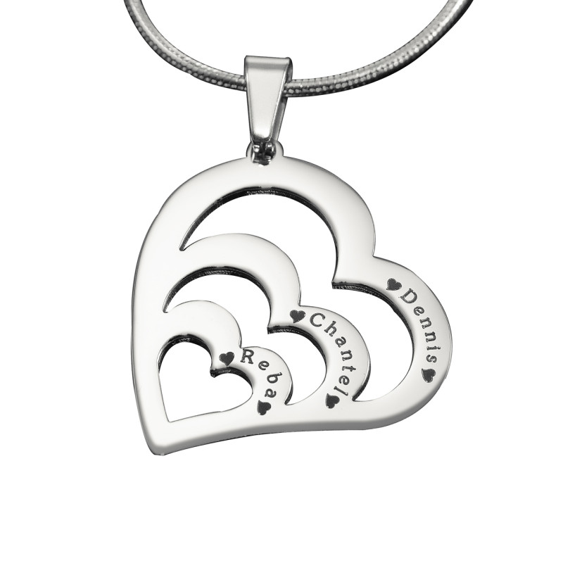 Personalised Hearts of Love sterling silver necklace