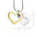 Size view of the Personalised Love Forever heart pendant