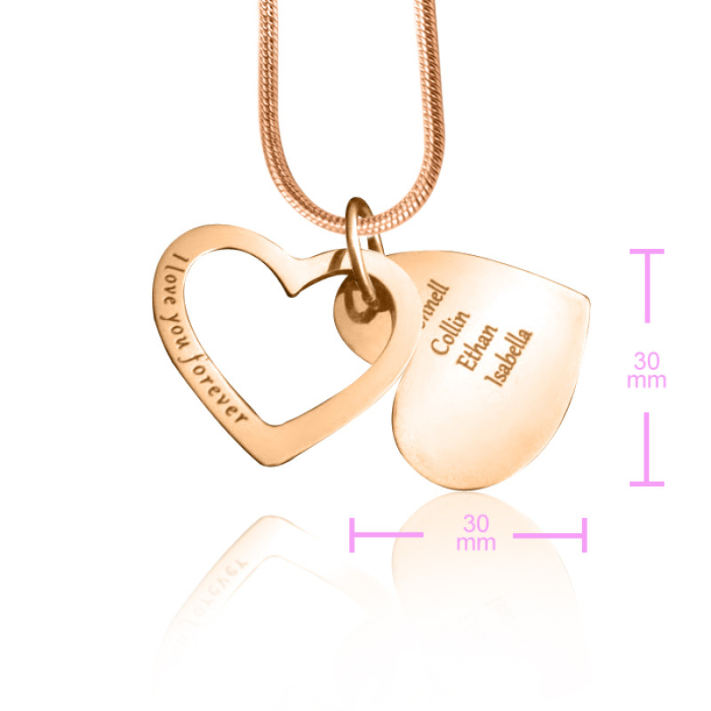 Personalised Love Forever Pendant size Size image for the Personalised Love Forever pendant
