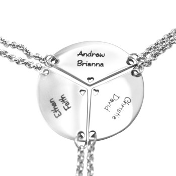 Personalised Meet at the Heart Triple - Three Personalised Necklaces 