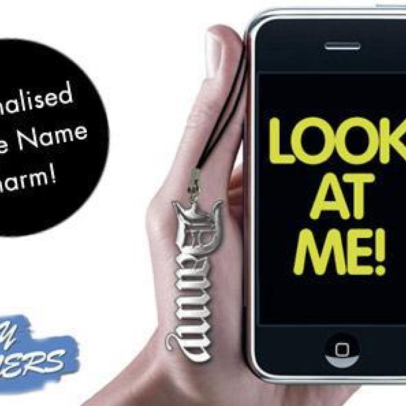 Personalised Mobile Name Charm Personalised mobile name charm