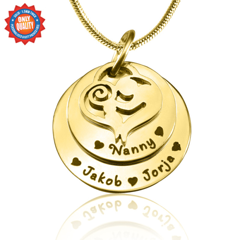Personalised Mother's Double Disc Necklace Personalised Mother's Double Disc Necklace in gold finish