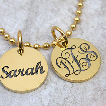 Personalised Monogram Initial Disc Necklace