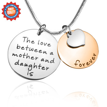 Personalised Mother Forever Necklace - Two Tone - Rose Silver