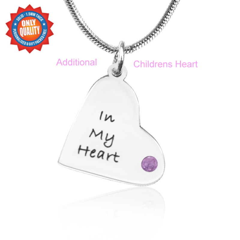 Personalised additional children's heart pendant