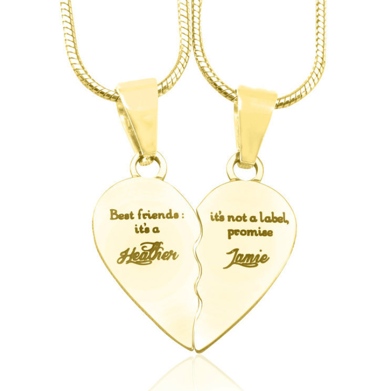 My Bestie Two Personalised Necklaces Gold My Bestie two personalised necklaces in gold finish