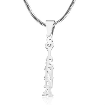 Personalised Name Necklace Vertical - Sterling Silver Personalised Name Necklace Vertical - Sterling Silver
