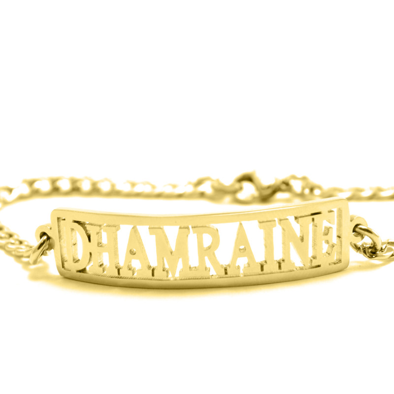 Personalised Name Bracelet - Dhamraine Personalised name bracelet with Dhamraine name