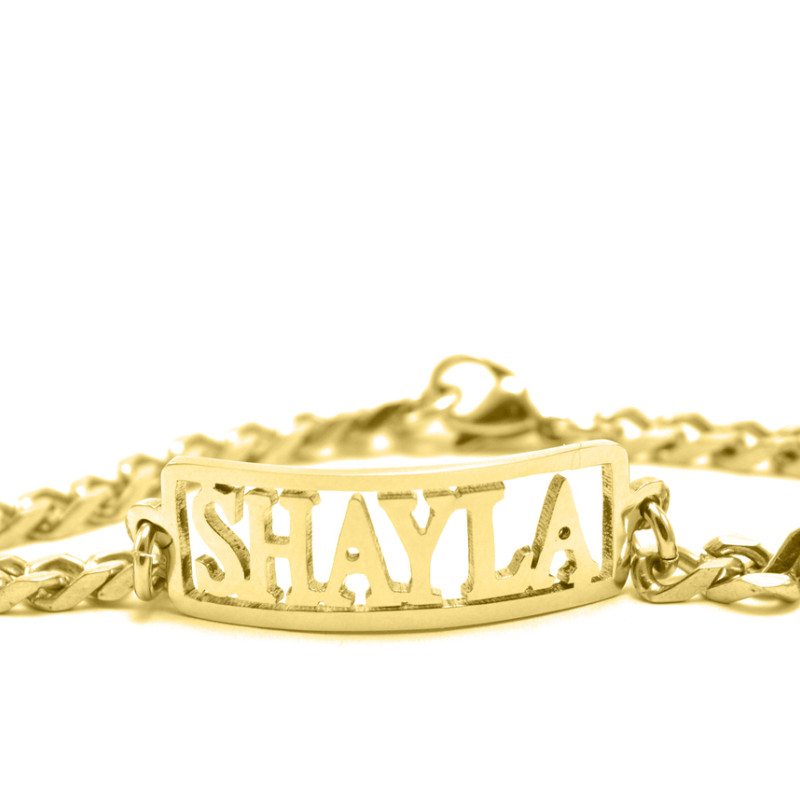 Personalised Name Bracelet or Anklet - 18ct Gold Plated Personalised gold name bracelet