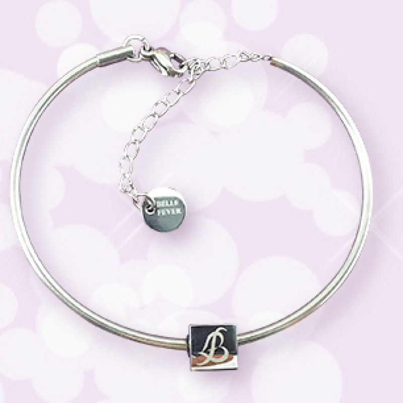 Personalised Neatie Charm Bangle Personalised Neatie charm bangle in silver