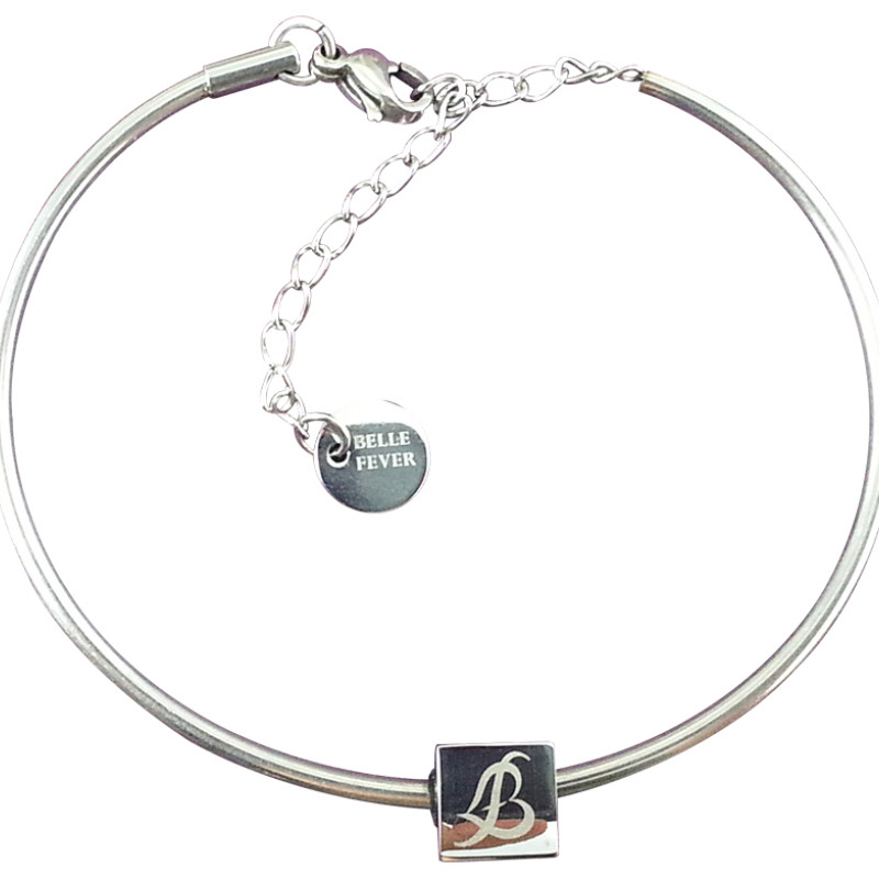 Personalised Neatie Charm Bangle Personalised Neatie charm bangle in silver