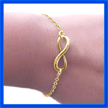 Personalised Neatie Infinity Bracelet/Anklet - 18ct Gold Plated Personalised Neatie Infinity Bracelet/Anklet - 18ct Gold Plated