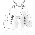 Personalised Puzzle Necklace Two-piece personalised puzzle necklace