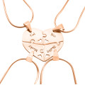 Rose Gold Quad Heart Puzzle Necklace Detail Rose gold Quad Heart Puzzle necklace detail