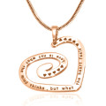 Personalised Swirls of My Heart necklace in rose gold plating