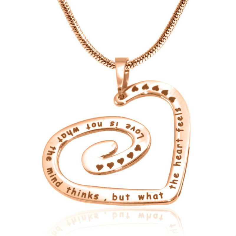Personalised Swirls of My Heart necklace in rose gold plating