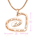 Measurement view of the Personalised Swirls of My Heart necklace