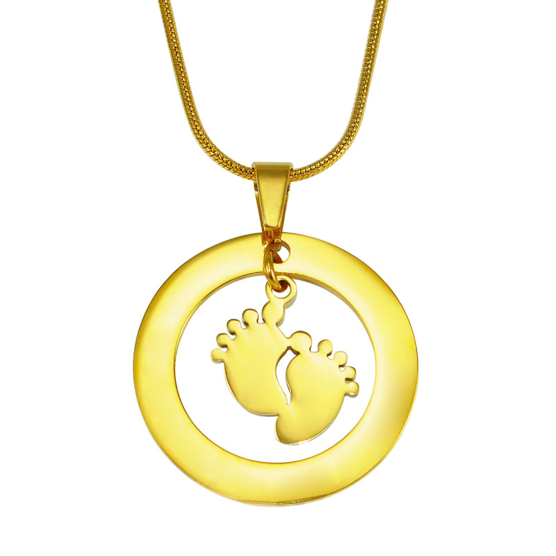 Personalised Single Feet Necklace Close view of the personalised single feet necklace