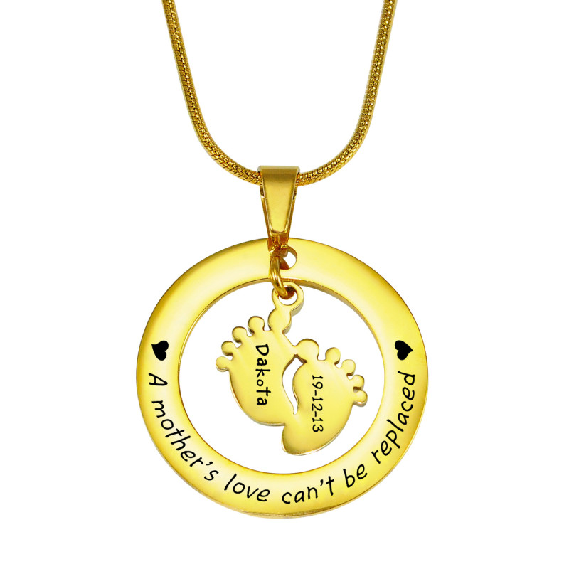 Single Feet Gold Necklace Personalised single feet necklace in gold-tone finish