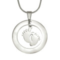 Single Feet Silver Necklace Close-Up Close-up view of the Single Feet silver necklace