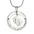 Personalised Single Feet 18mm Necklace Personalised Single Feet 18mm necklace shown in silver