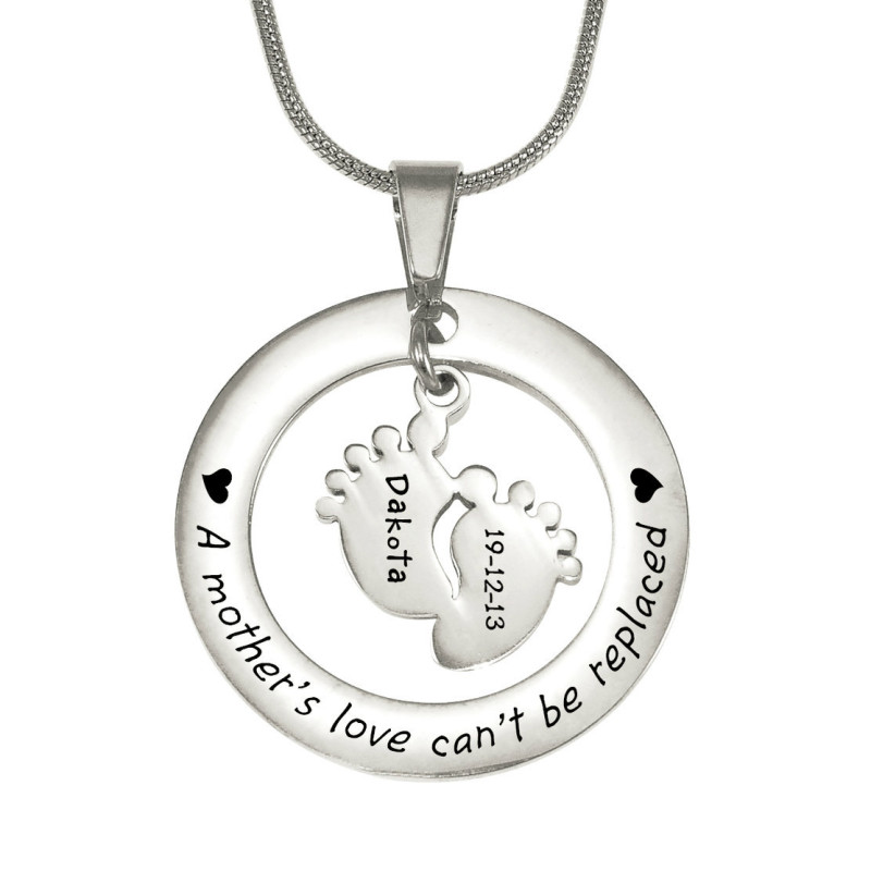 Personalised Single Feet 18mm Necklace Personalised Single Feet 18mm necklace shown in silver