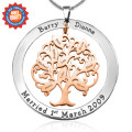 Personalised Tree of My Life Washer 9 two-tone pendant with rose gold tree