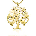 Personalised Tree of My Life Necklace 9 in gold finish