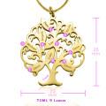 Close-up view of the Personalised Tree of My Life Necklace 9 in gold finish